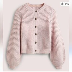 Boden Chunky Ribbed Fluffy Cardigan Sparkly